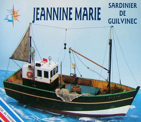 Maquette bois naviguable Jeannine-Marie ,Bateau bois Soclaine