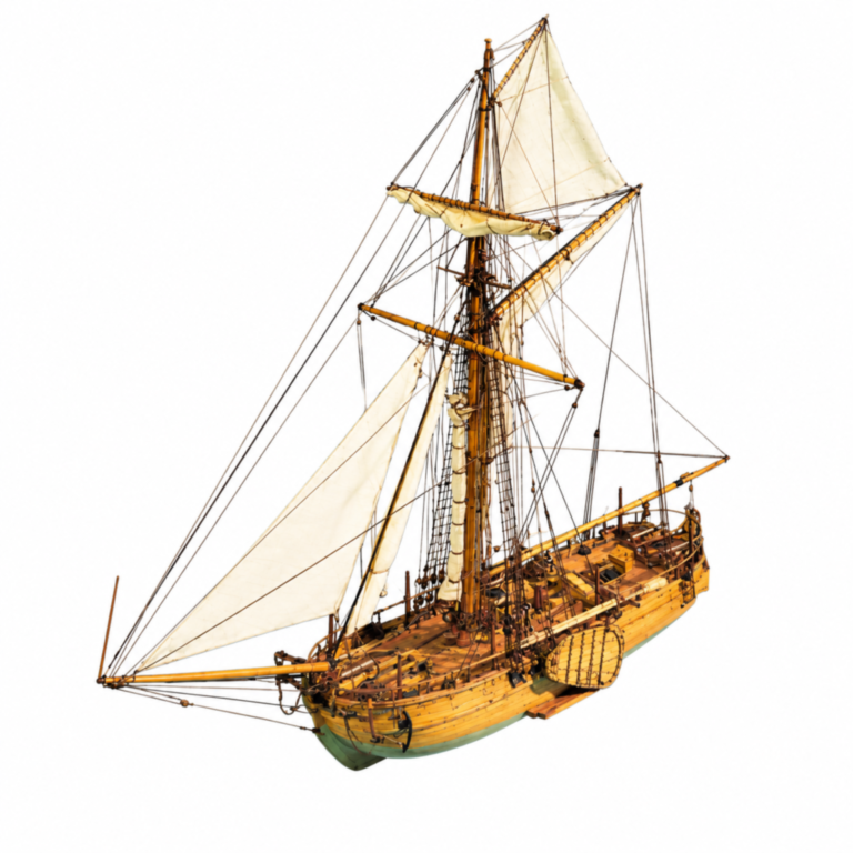 Maquette en bois d'une Cannonniere Hollandaise Mantua
