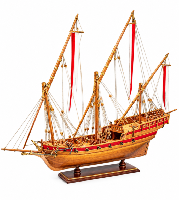 Maquette de bateau en bois Chebec