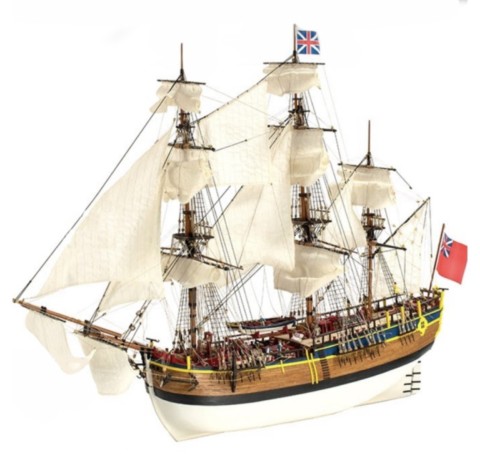 Maquette de bateau en bois HMS Andeavour